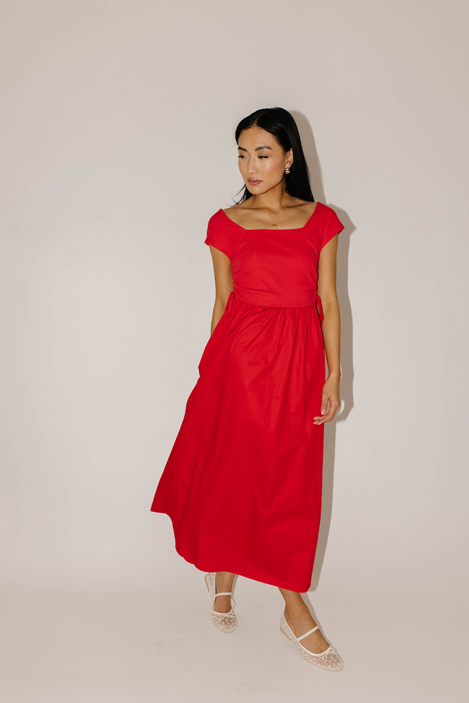 afterglow midi dress // red