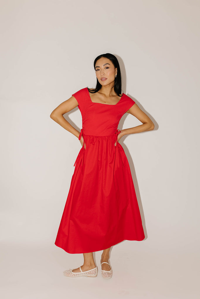 afterglow midi dress // red