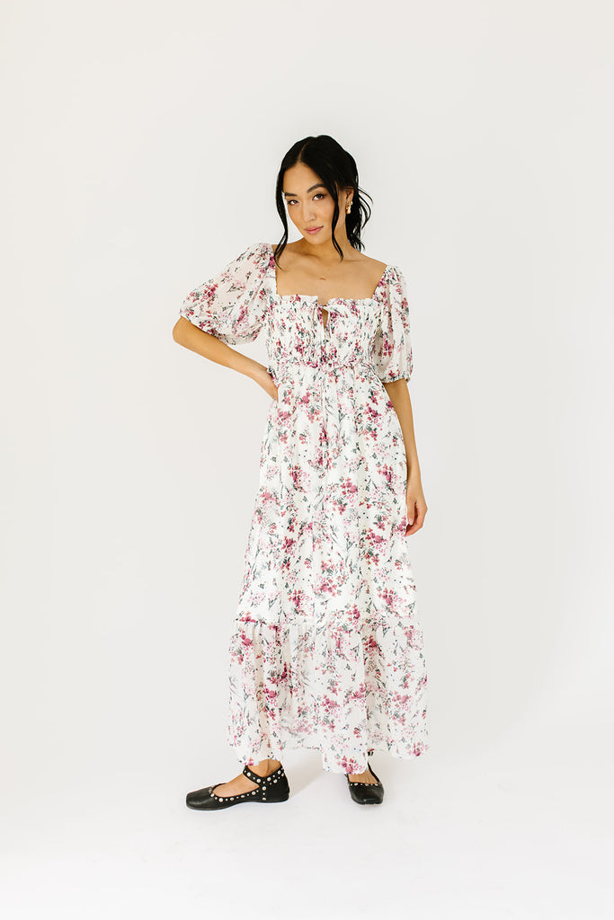 amalfi coast floral maxi dress