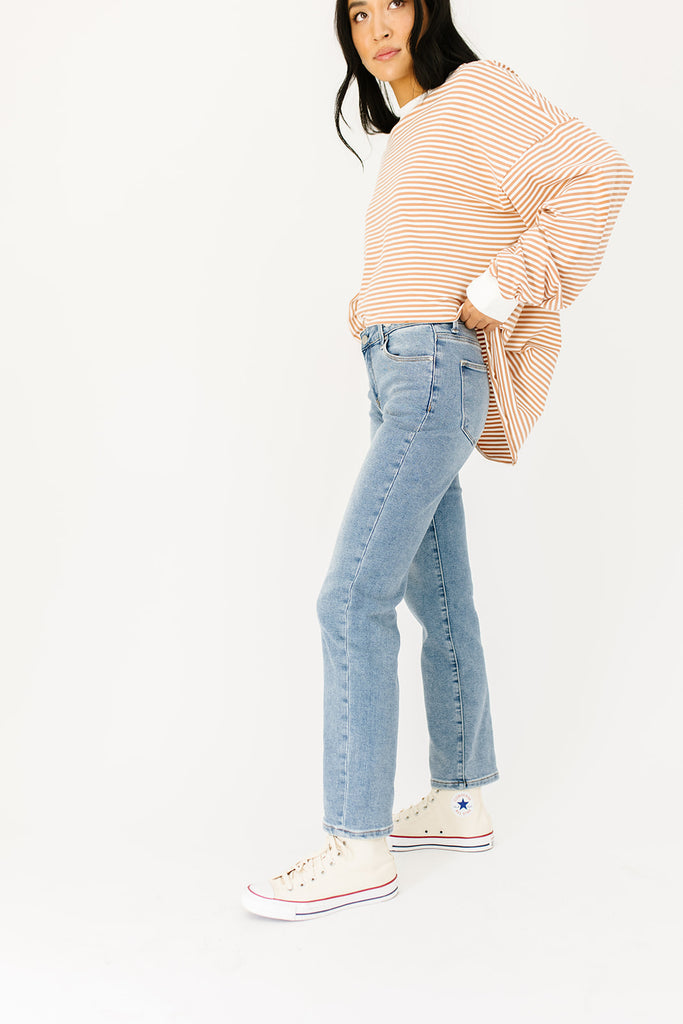 bobbie crossover denim // light wash