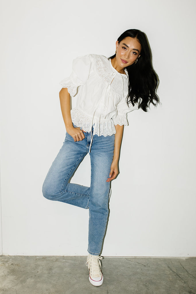bobbie crossover denim // light wash
