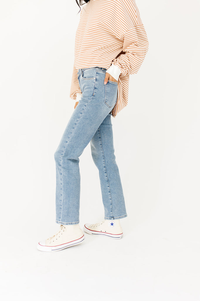 bobbie crossover denim // light wash