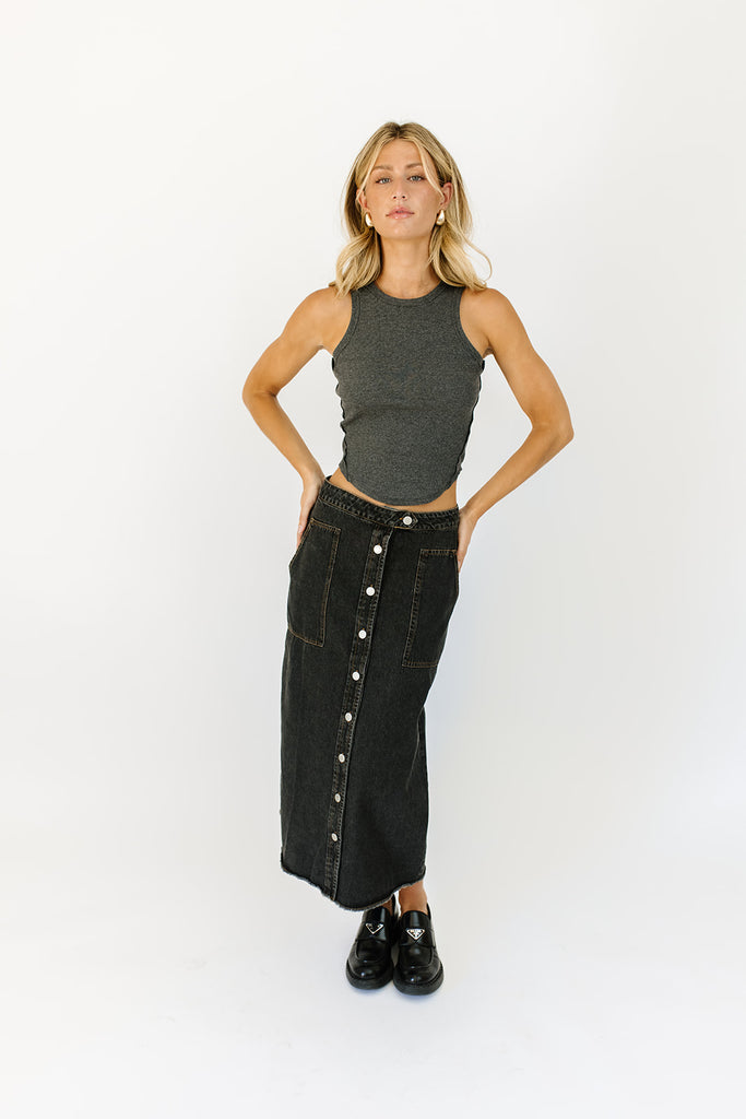 ari denim maxi skirt