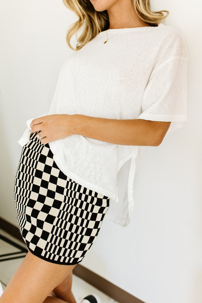 riri checkered mini skirt