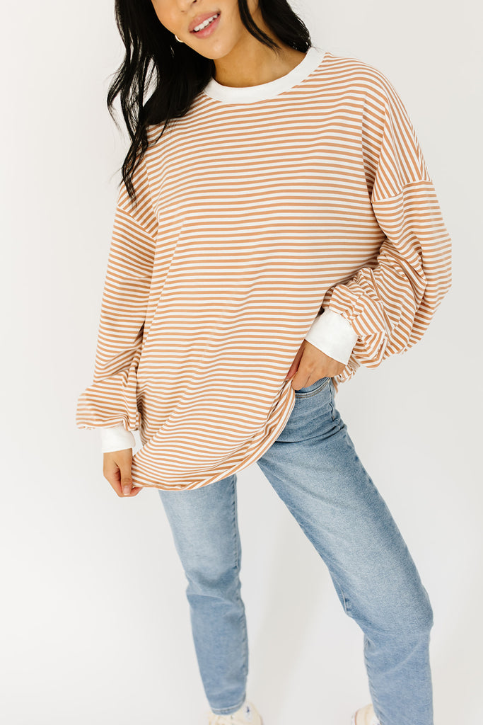 stone cold striped top // latte *preorder*