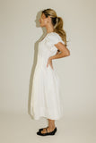 doe zipper midi dress // white *zoco exclusive*