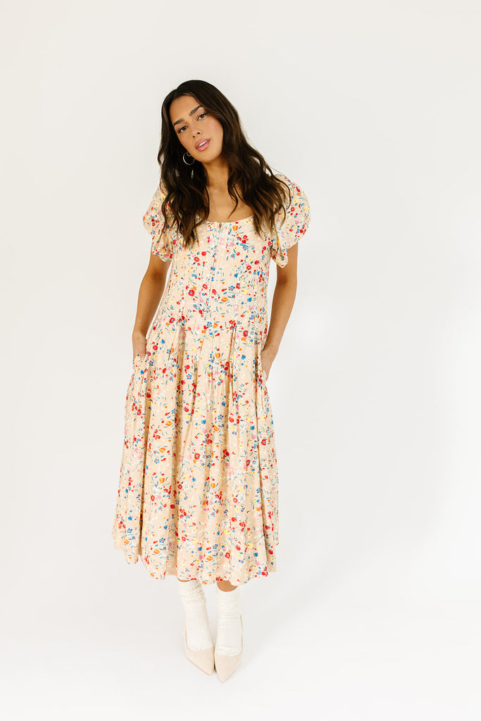 doe zipper midi dress // floral *zoco exclusive*