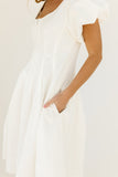doe zipper midi dress // white *zoco exclusive*