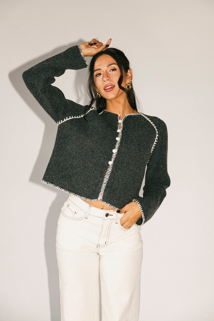 liv cardigan // grey *zoco exclusive*