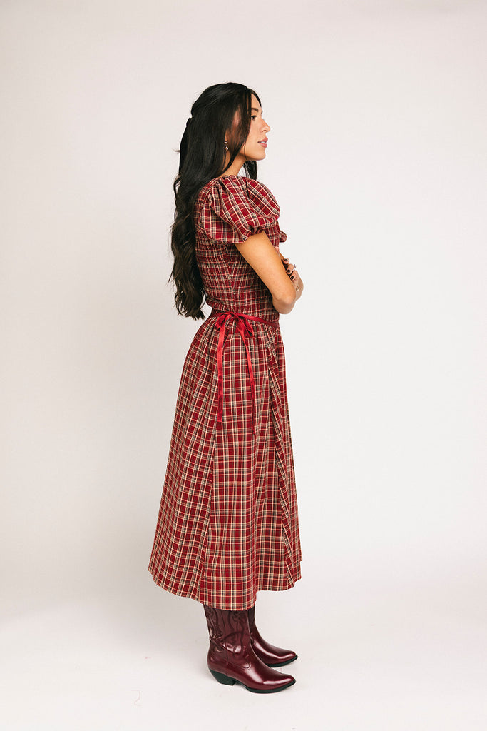 gia smocked dress // red *zoco exclusive*