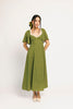 please hold polka dot dress // green