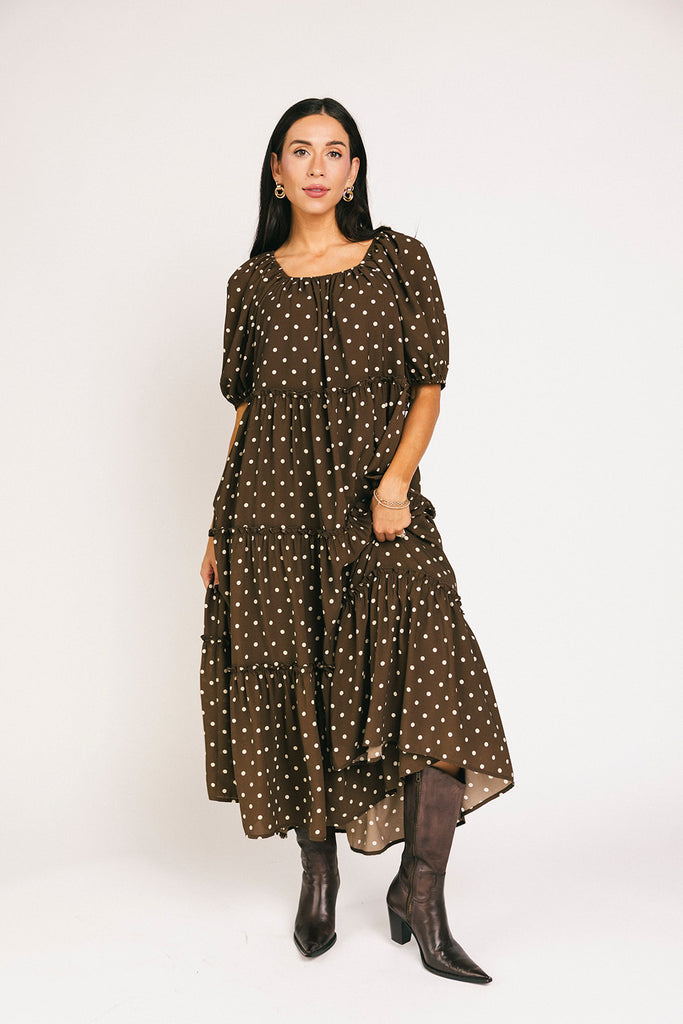 daymaker dress // mocha dot *zoco exclusive*