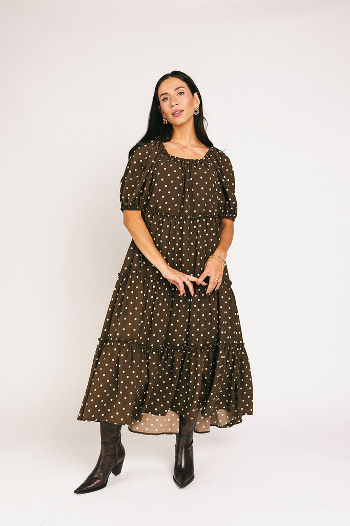 daymaker dress // mocha dot *zoco exclusive*