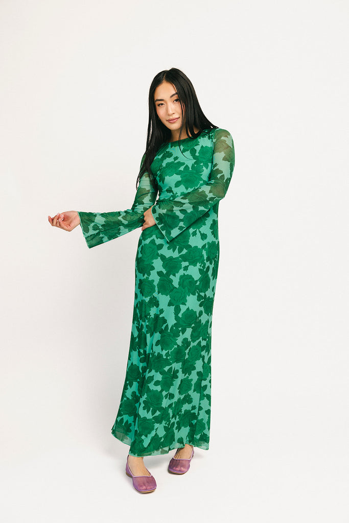 be right there mesh dress // green *zoco exclusive*