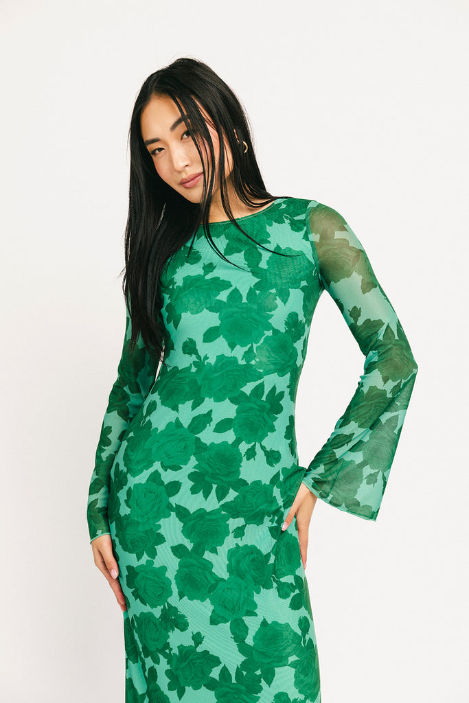 be right there mesh dress // green *zoco exclusive*