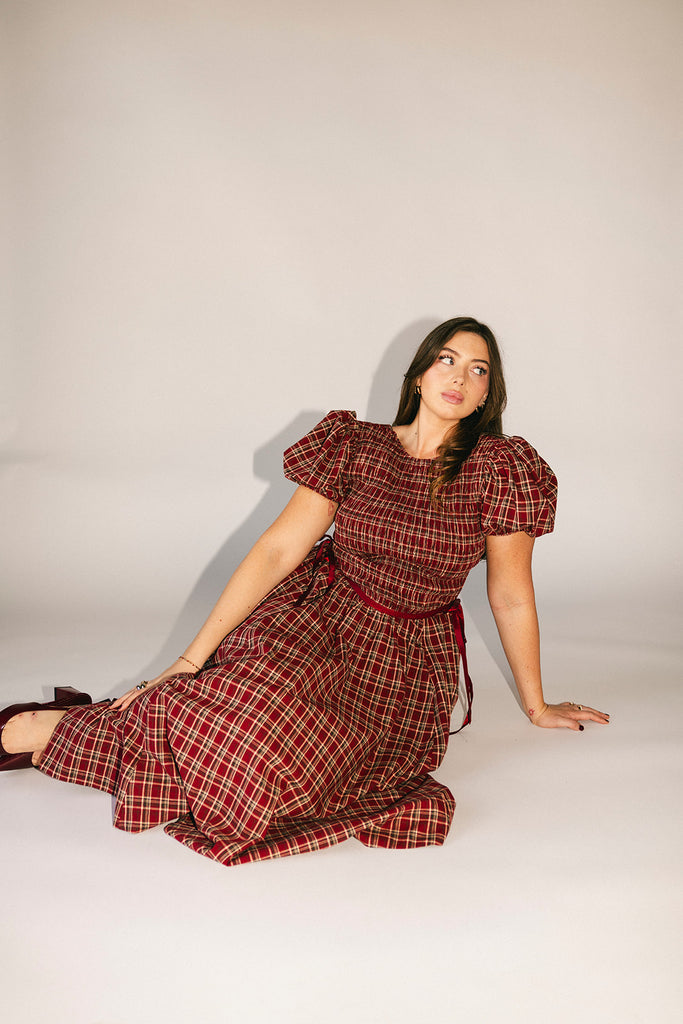 gia smocked dress // red *zoco exclusive*