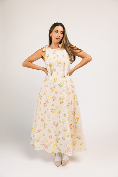 whimsical floral maxi dress