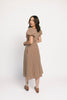 rory midi dress // brown gingham