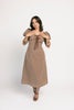 rory midi dress // brown gingham