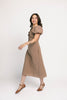 rory midi dress // brown gingham