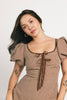 rory midi dress // brown gingham