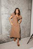 rory midi dress // brown gingham