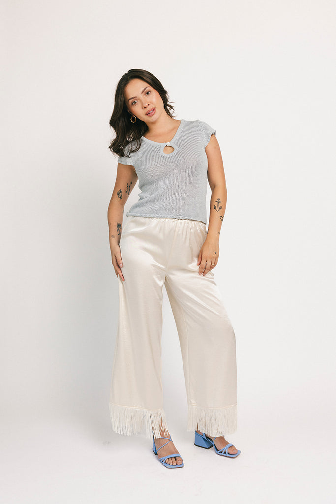 tiara knit top // baby blue