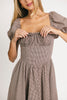 nora midi dress // brown gingham *zoco exclusive*