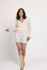white cotton shorts with eyelet details. pair them with the matching white tank top to create the perfect two piece set for brunch dates, vacations, + everyday wear. 