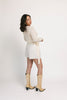 white cotton shorts with eyelet details. pair them with the matching white tank top to create the perfect two piece set for brunch dates, vacations, + everyday wear. 