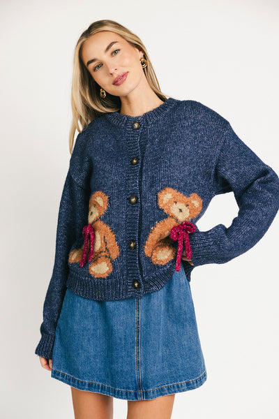 teddy cardigan // navy *restocked*