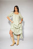 zoco daymaker dress: puff sleeve mint maxi dress with an elastic neckline. perfect for weddings, baby showers, + family pictures.
