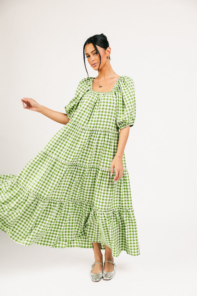 daymaker dress // green gingham *zoco exclusive*