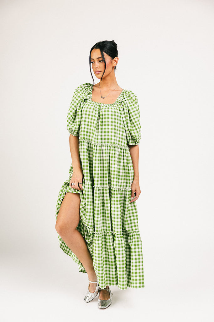 daymaker dress // green gingham *zoco exclusive*