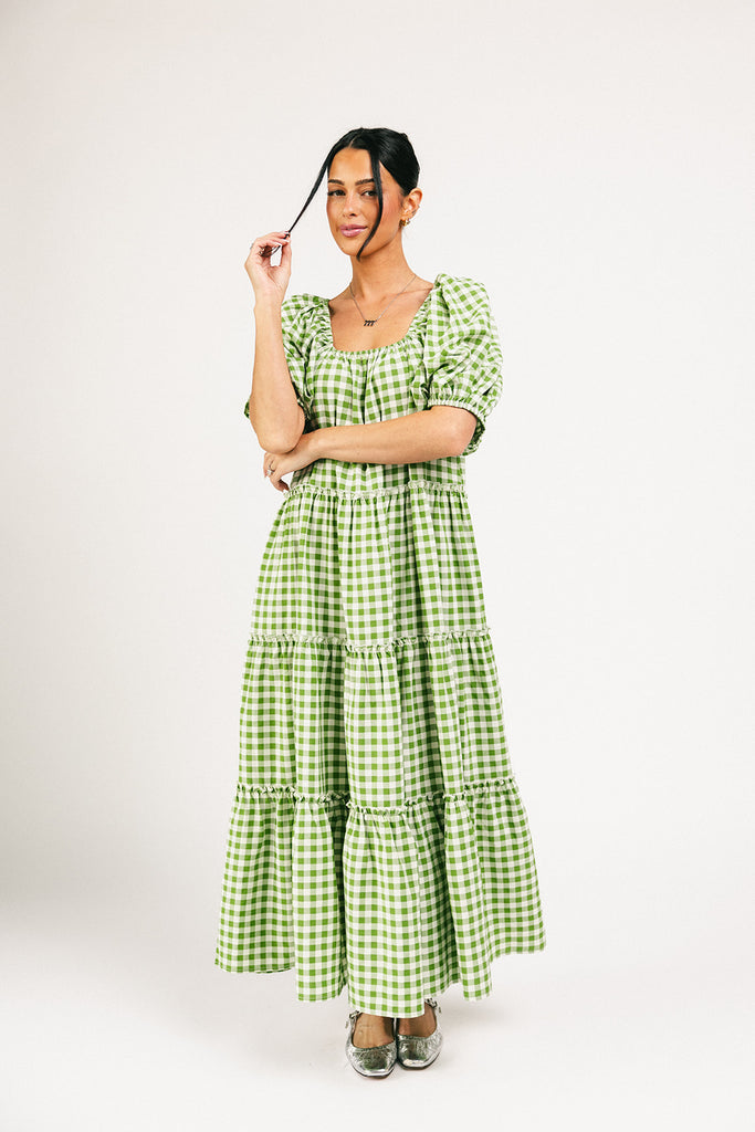 daymaker dress // green gingham *zoco exclusive*