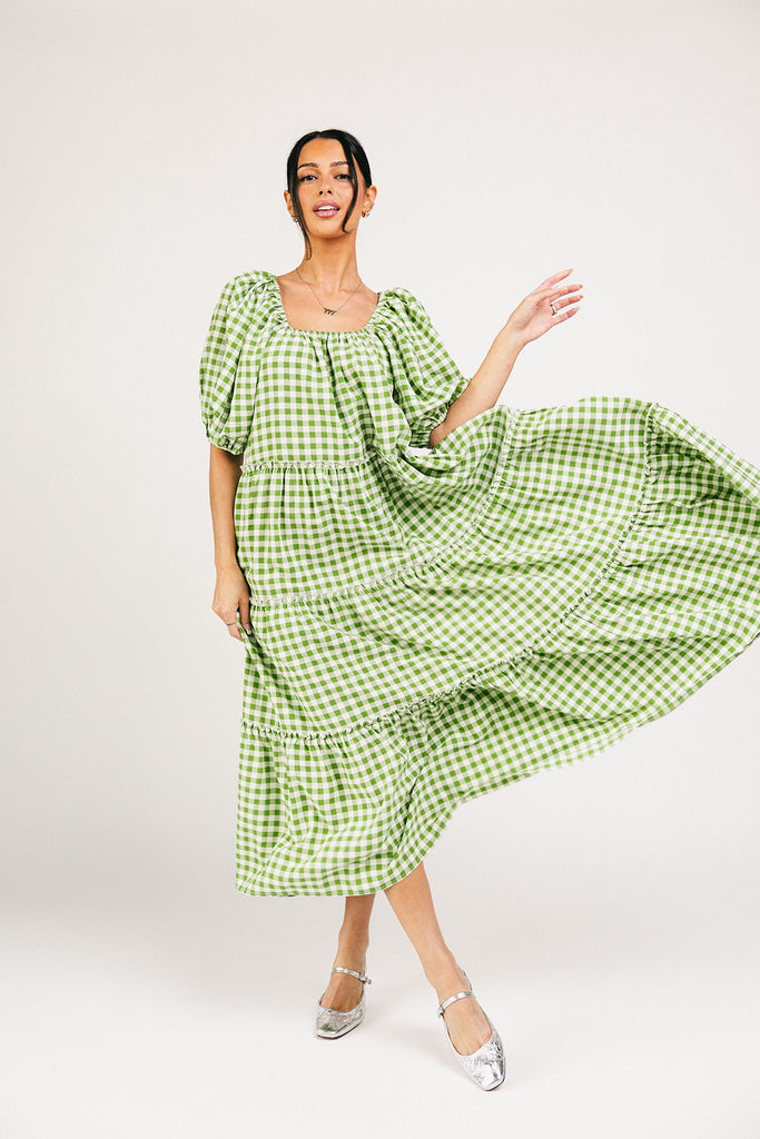daymaker dress // green gingham *zoco exclusive*