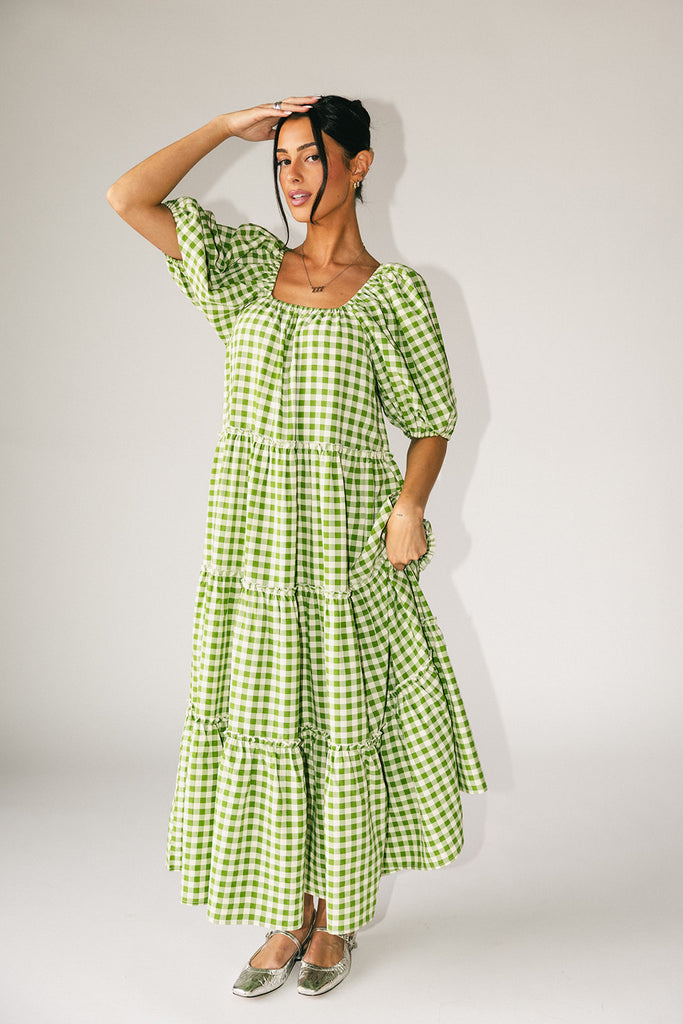 daymaker dress // green gingham *zoco exclusive*