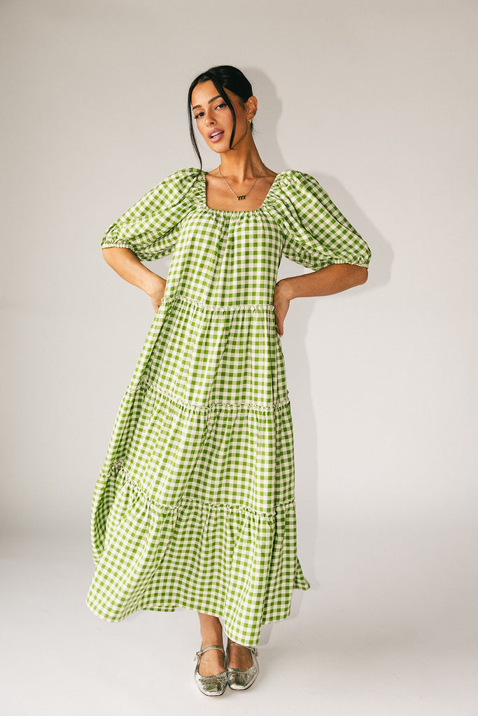 daymaker dress // green gingham *zoco exclusive*