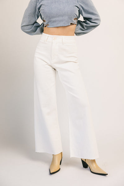 monty wide leg pants // white