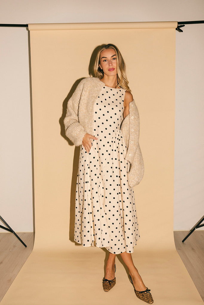 viv midi dress // polka dot *zoco exclusive*
