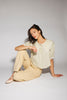 a vintage-inspired puff sleeve top with a pastel green pinstripe pattern + an oversized lace trim collar. the perfect elevated button up top for the office, dressy date nights, + everyday wear.
