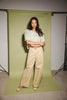 mid rise neutral pants with a relaxed, barrel-style fit. the perfect vintage-inspired pants to pair with any casual outfit idea.
