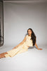butter yellow pant set with a cropped button up tank + high waisted trousers. the perfect elevated set for the office + everyday wear. 

