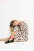long sleeve polka dot maxi dress. perfect for date nights, cocktail parties, + fancy dinners.