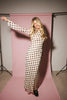 long sleeve polka dot maxi dress. perfect for date nights, cocktail parties, + fancy dinners.