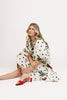 a polka dot puff sleeve dress with floral print details. the perfect polka dot midi dress for baby showers, family pictures, + special occasions. 
