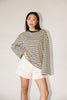 on rotation striped top // blue