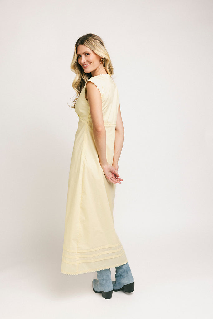 i got you babe midi dress // butter yellow *zoco exclusive*