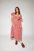 vintage-inspired puff sleeve dress with a square neckline. the perfect red gingham puff sleeve dress for rodeos, family pictures,+ semi-casual occasions.
