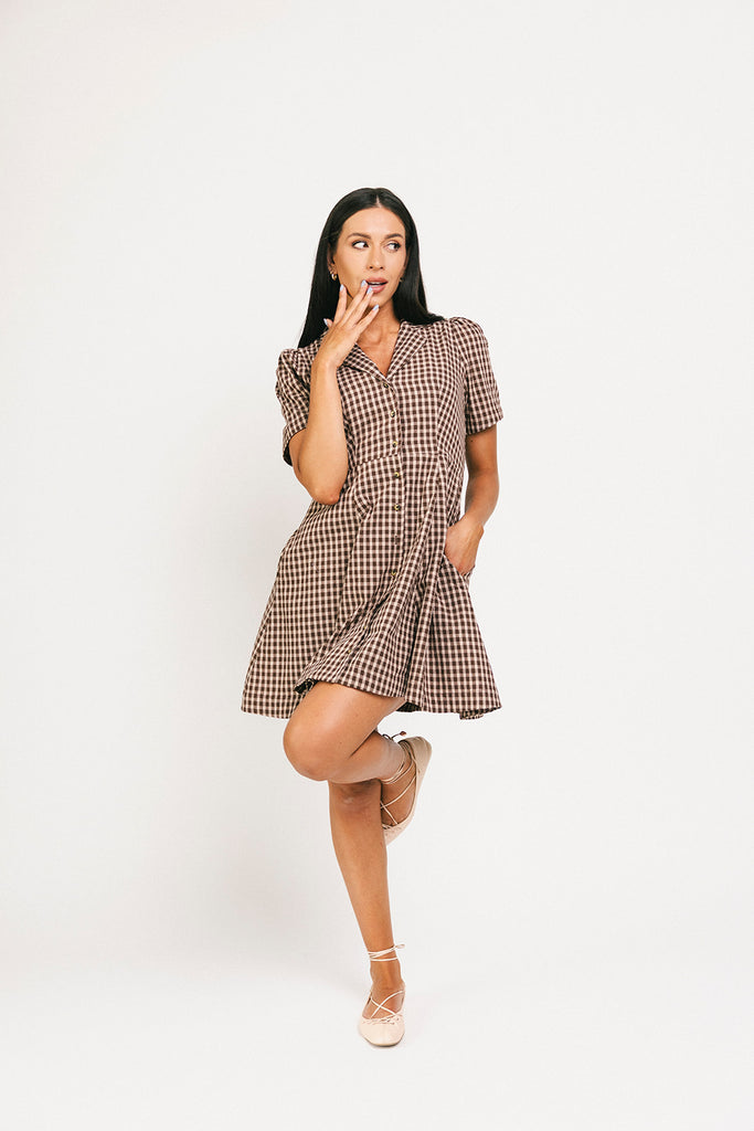 nyc mini dress // brown